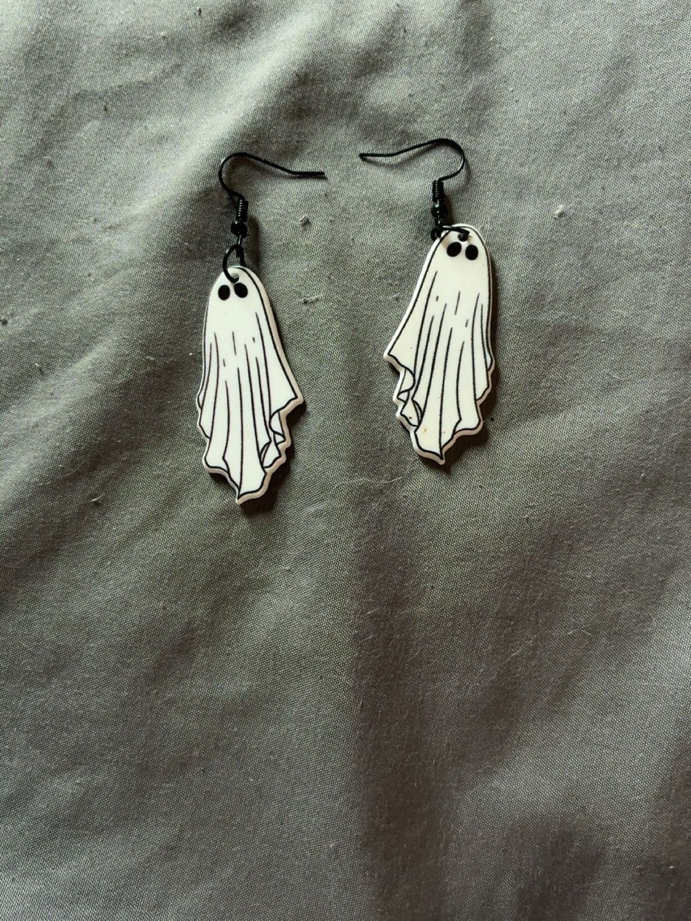 Ghost Dangle Earrings - White and Black